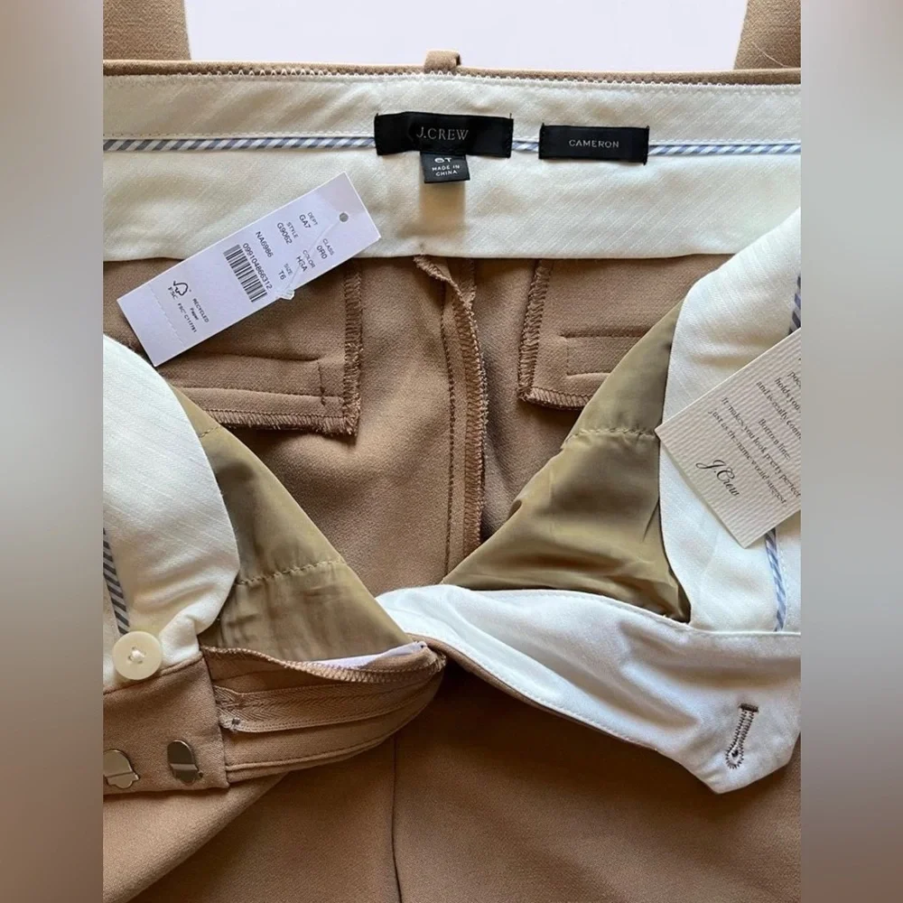 NWT J. Crew Cameron Full Length Classic Beige Women's Trousers - Picture 4 of 7